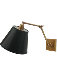 Shante Direct-Wire Library Lamp in Weathered Brass.